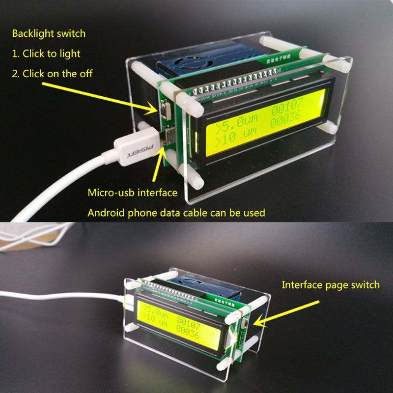 PM2.5 Monitor for Car Home Particle Temp RH% Air Detector USB Protable G5 Sensor PM1.0 PM2.5 PM10 Tester N1HF