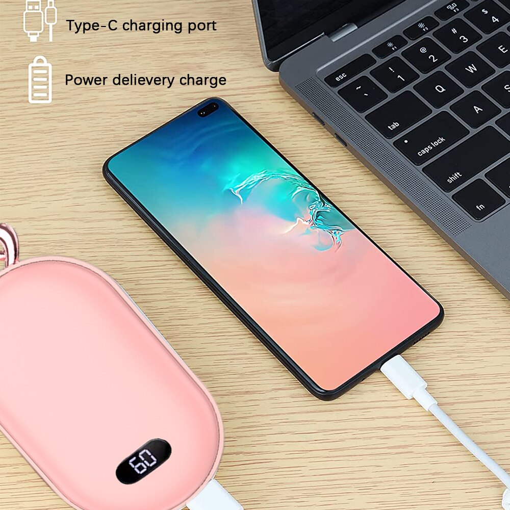 Ogrzewacz dłoni 2 w 1 przenośny moc Bank USB akumulator elektryczny ogrzewacz dłoni inteligentna stała temperatura 5200mAh