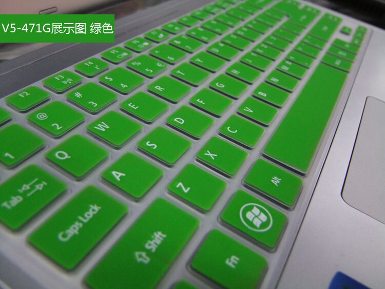 Laptop Keyboard Cover Protector Voor Acer Aspire V3-471G V5-471G E5-471G E14 4755G V5-431 M5-481G E1-470 Timeline 4830T 3830T: green