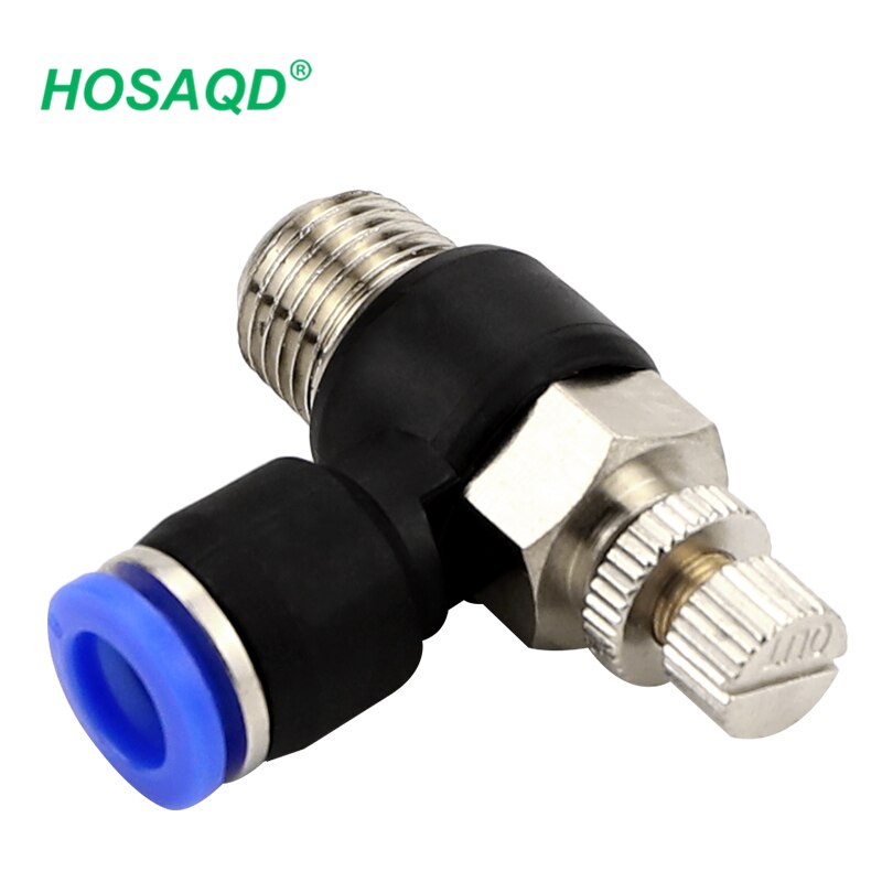 Gas restrictor valve quick connector Pneumatic speed flow controller 8mm 6mm 10mm 12mm outer diameter hose 1/4" 1/8" 3/8" 1/2" B
