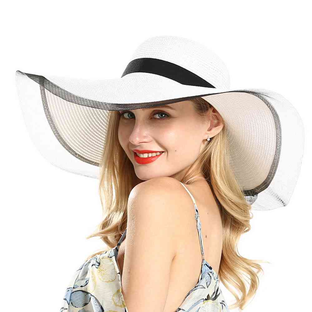 Mode Dame Strooien Hoed Vrouwen Zomer Zonneklep Zonnehoed Panama Schipper Floppy Emmer Cap Vrouwelijke Vrouw Zomer Hoed Stro Strand