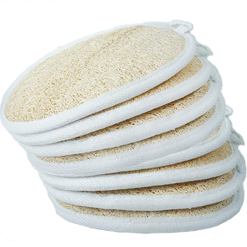 1 stk naturlig loofah bad brusebad svamp kropsskrubber peeling vaskepude badeværelse tilbehør letvægt @ 5