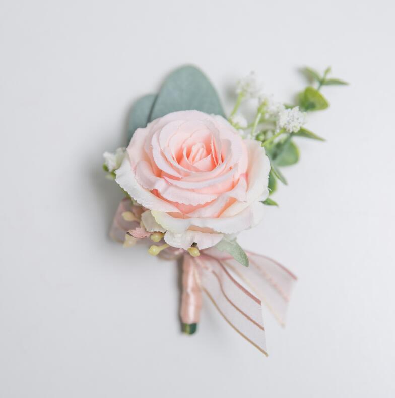JaneVini romantique Rose Boutinnier mariage Corsages pour marié Pin groomsman artificielle boutonnière boutonnière fleurs Rose broche: Corsage 1