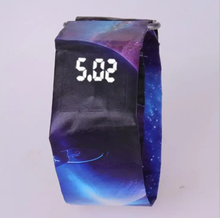 Relojes de papel creativos para hombres y mujeres, relojes digitales LED, relojes deportivos, precio barato,: Plata