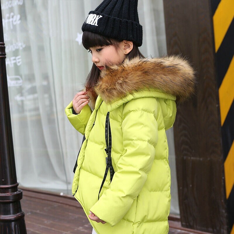 Kinderen winter herfst kleding parka met bontkraag mode bovenkleding kinderen meisjes elegante kleding 4 5 6 7 8 9 10 11 12 jaar