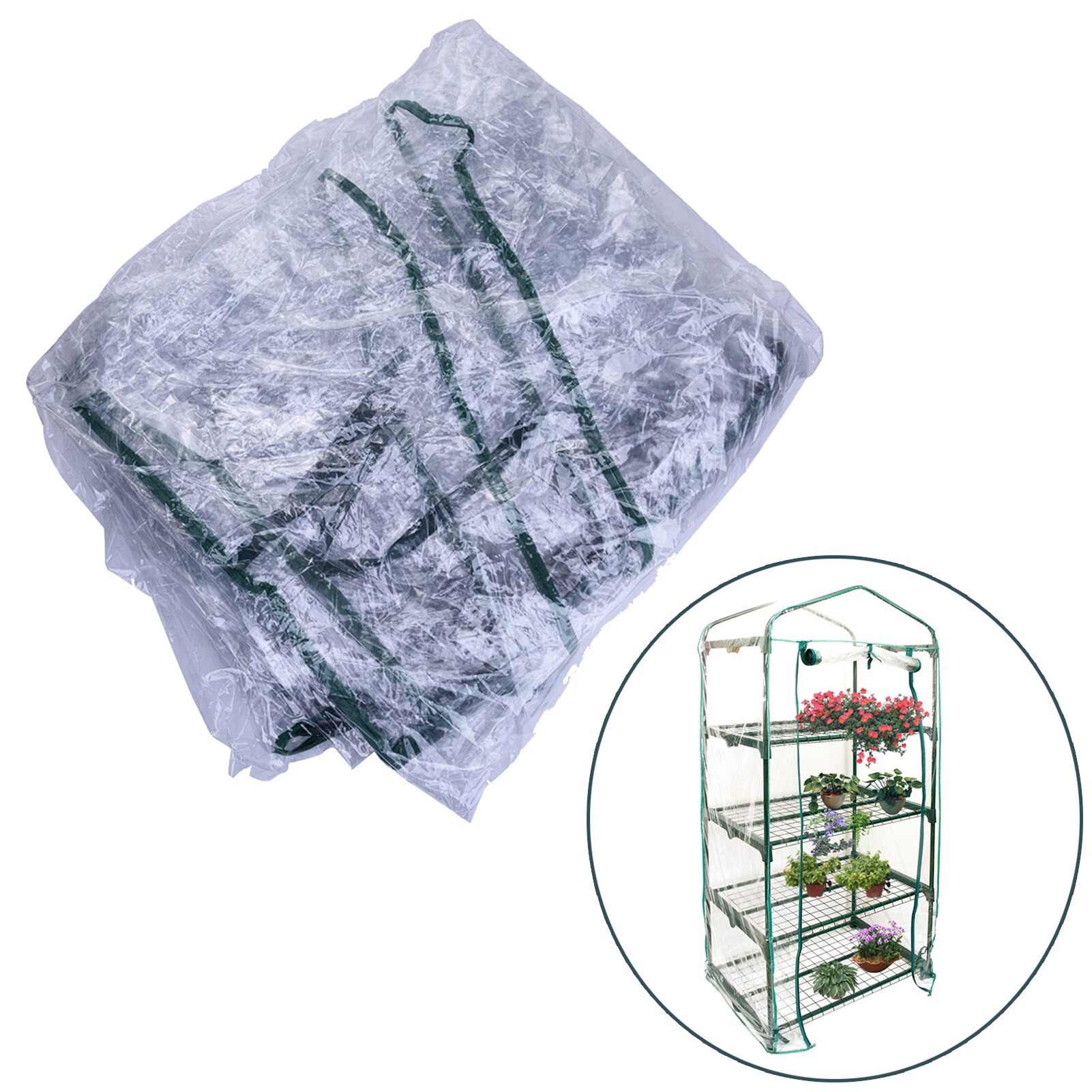Invernadero de PVC para exteriores, bolsa de cultivo cálida para jardín, Mini cubierta de invernadero de plantas para el hogar (sin soporte de hierro): 155X69X49CM