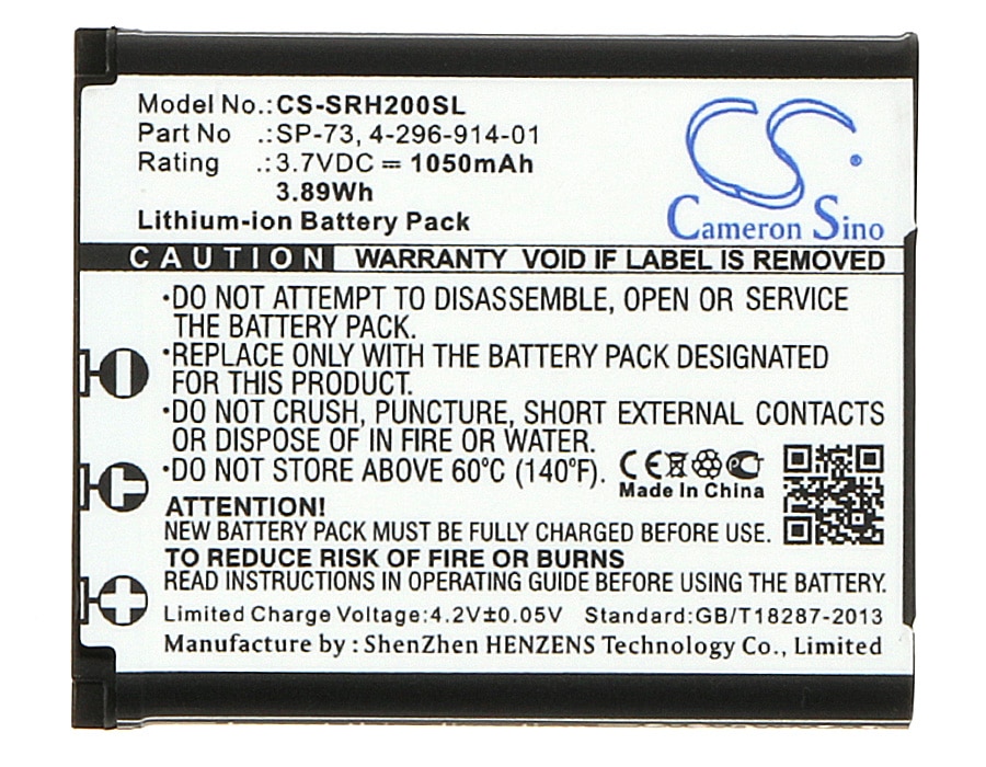 Cameron Sino 1050Mah Batterij 4-296-914-01, SP73, SP-73 Voor Sony MDR-1000X, PHA-1, PHA-2