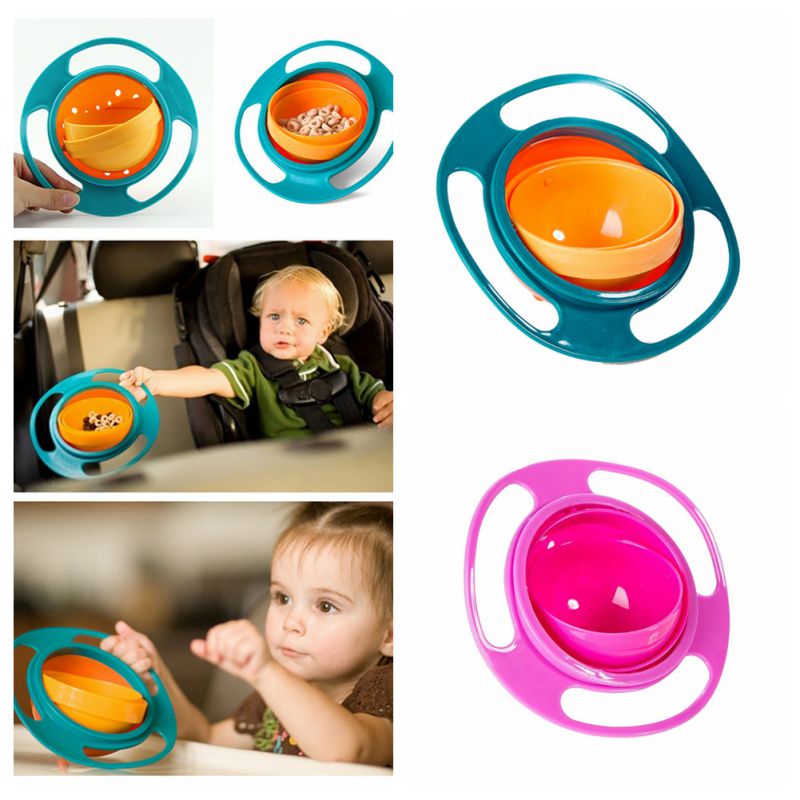 Magic Bowl 360 Rotate Spill-Proof Infants Toddler Baby Kids Training Feeding Bowl Practice Feeding Spill no spill