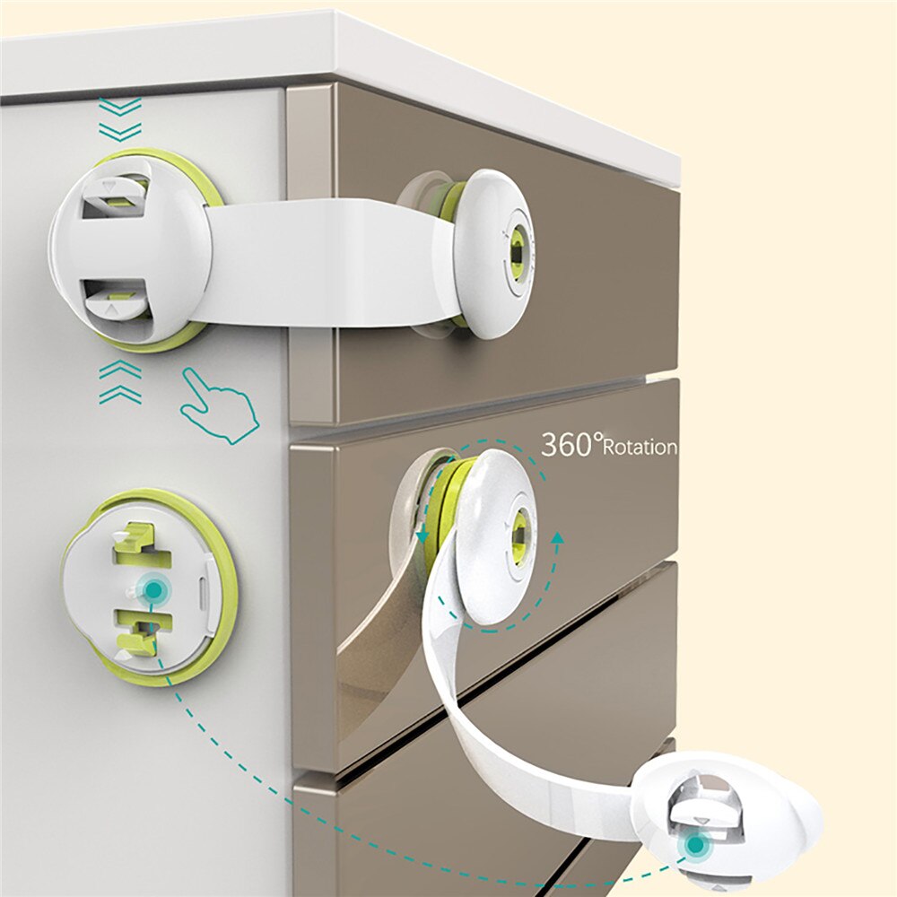 10pcs Child Safety Cabinet Lock Children Cupboard Baby Proof Lock for Kitchen Door Drawer Closet Refrigerator Household Parts