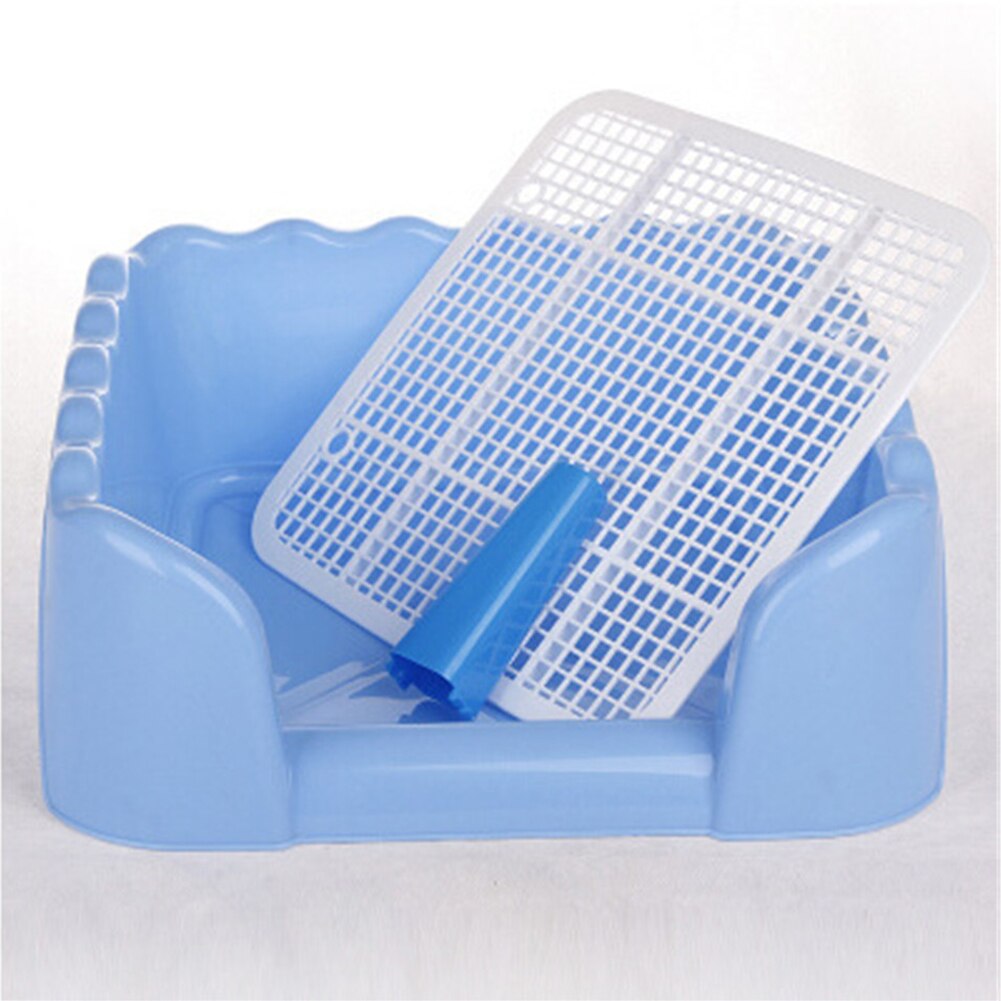 animale domestico Recintato Wc Griglia Vassoio Lettiera di Addestramento Del canna Toilette Cucciolo Padella con Parete Interna animale domestico Vasino facile da Pulire forniture: Blu