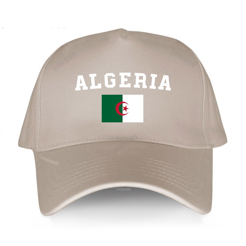 Flaga algierii czapki baseballowe letnie słońce algieria czapki moda regulowana czapka męska: beige