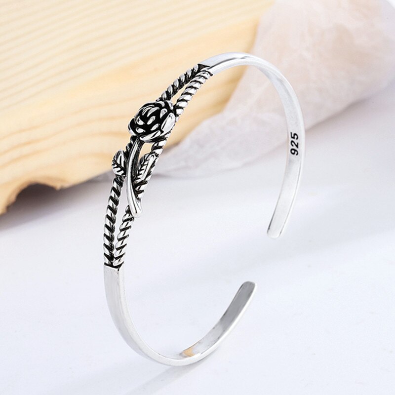 Mewanry 925 sterling silber armband für damen, sommertrend, vintage-charm, süße rose, party, thailändischer silberschmuck, geburtstag