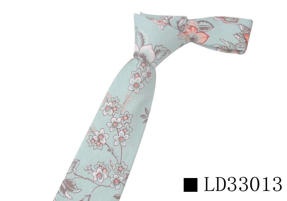 Bloemenprint Stropdas Voor Mannen Vrouwen Skinny Katoen Hals Voor Bruiloft Business Casual Mode Stropdassen Klassieke Pakken Slanke Hals ties: LD33013