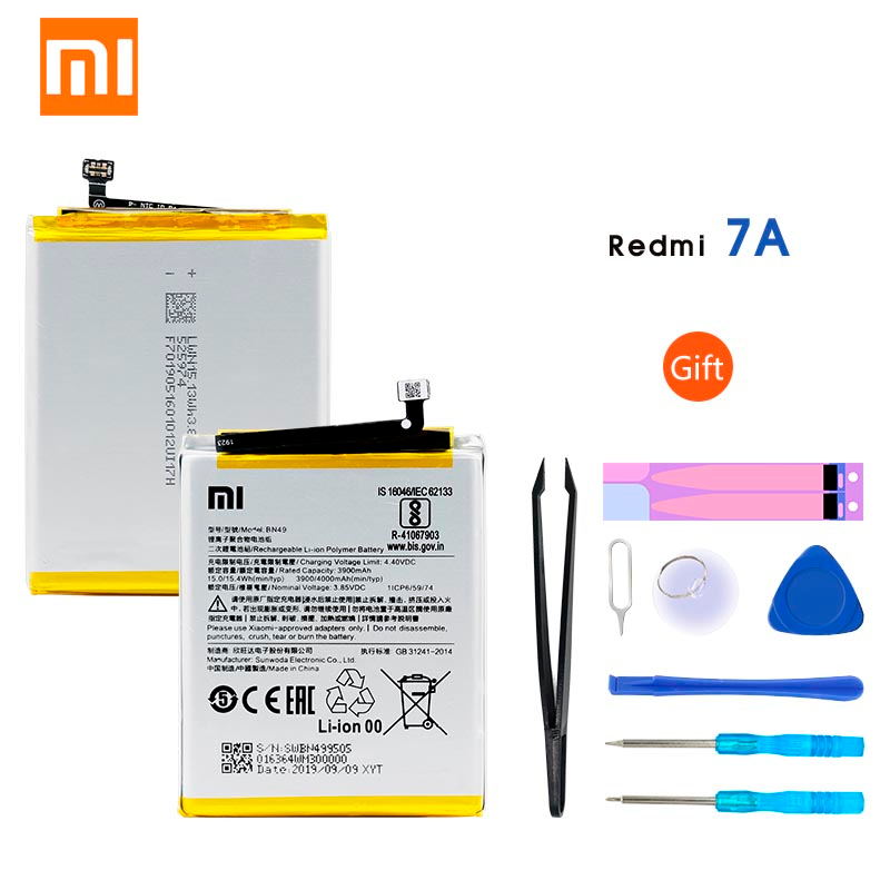 Originele Xiaomi Redmi 7A Batterij BN49 4000mAh Vervangend Telefoon Batterij