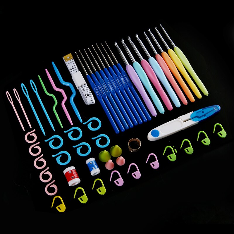 57 Pcs Multicolor Haaknaalden Naalden Kit Steken Breien Set Weave Craft Tool Set