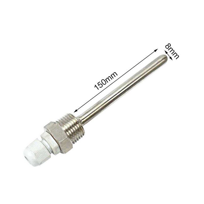 50-200mm rustfri stålbrønd 1/2 "npt gevind til temperaturfølere: 8 x 150mm