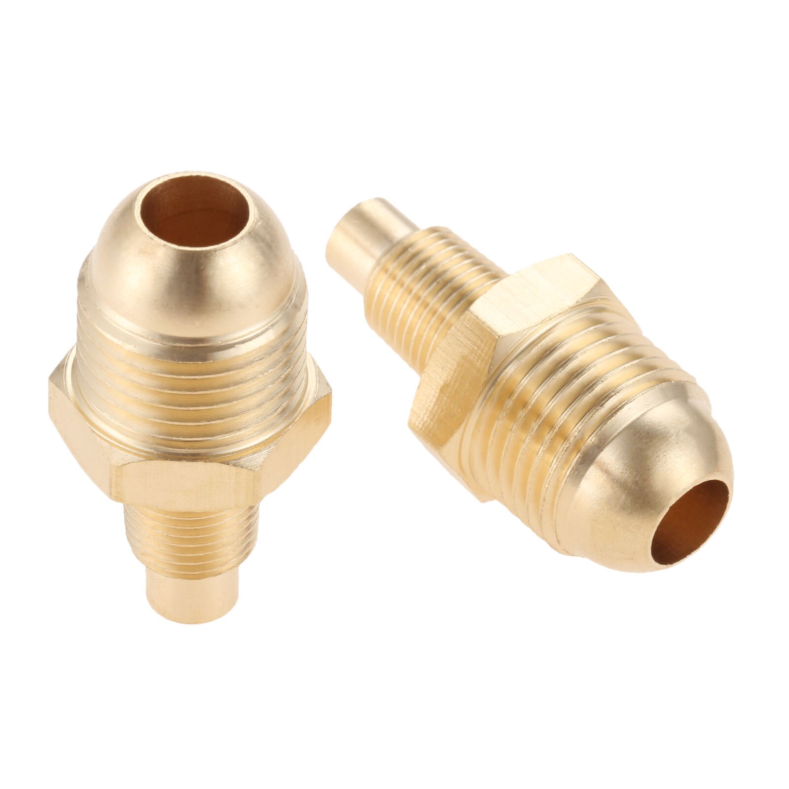 2PCS Propane Orifice Connector Brass Tube Fitting 3/8" Flare x 1/8" Mnpt for Casting Cooking Stove Grill Turkey Pot Cooker