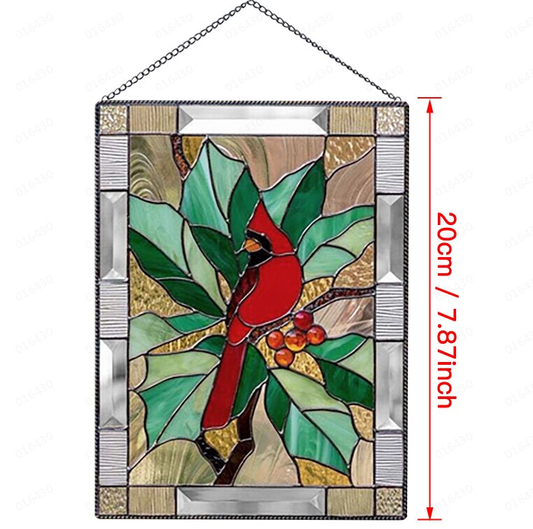 Multicolor Birds On A Wire High Stained Glass Suncatcher Window Panel Series Ornaments Pendant Home Decoration Hanging For Doors: Q