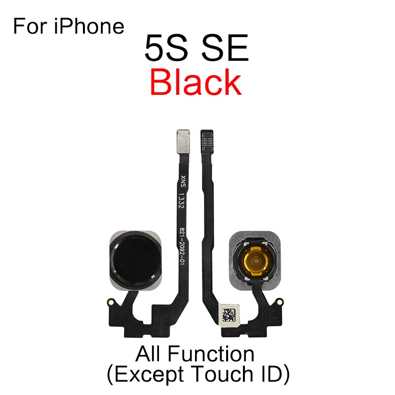 1 sztuk dla iPhone 5S 5SE 6 6S 7 8 Plus strona główna przycisk Flex Cable naprawa części: 5S 5SE Black