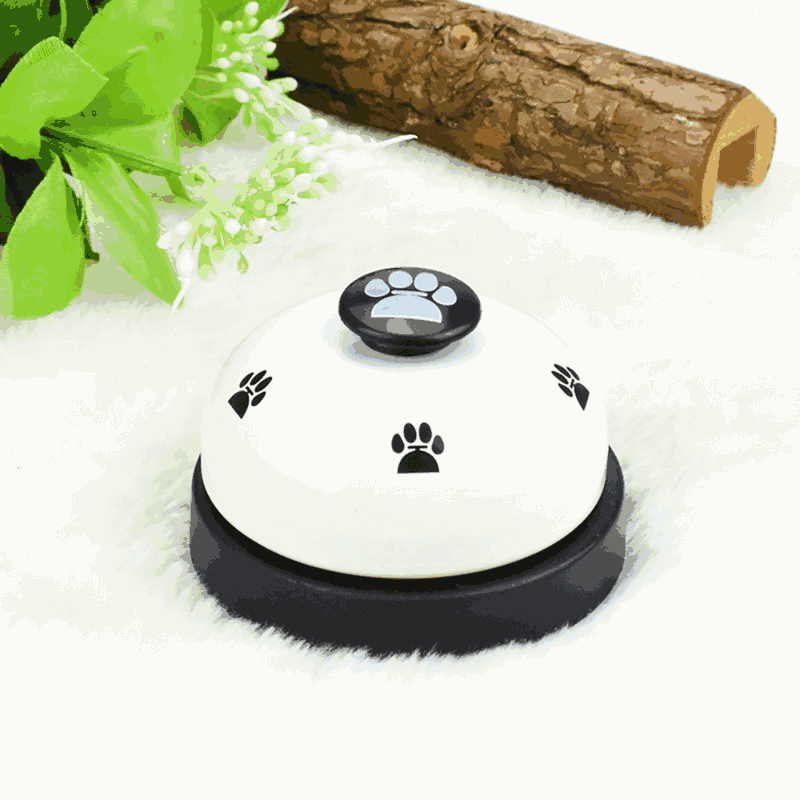 Sonnerie pour animal de compagnie, impression d&#39;empreinte de pas, couleur assortie, amusante, pour chien: WHITE