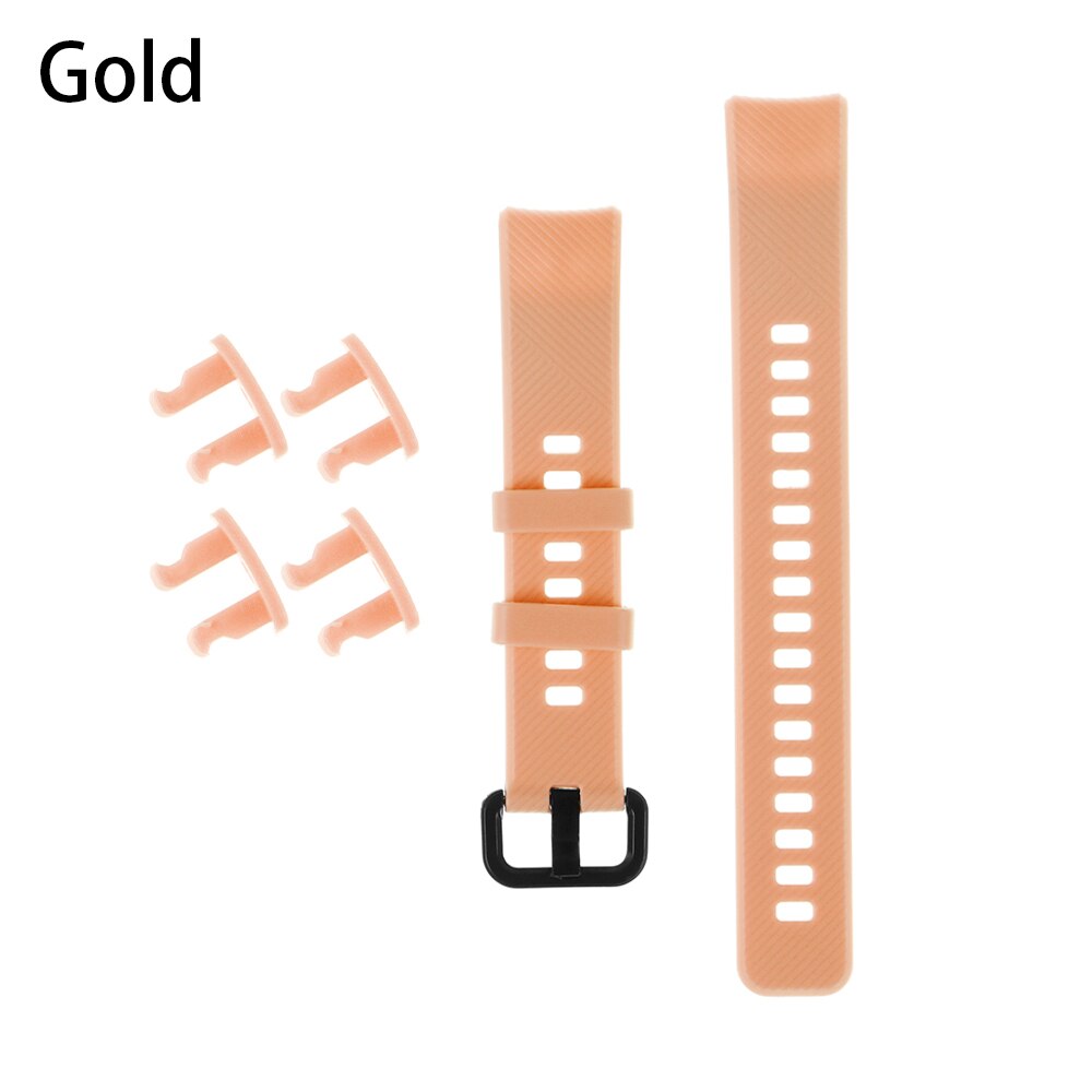Colorful Silicone Wristbands Watch Band Replacement Strap Smart Watch Bracelet Strap For Honor Band 5 4: Gold
