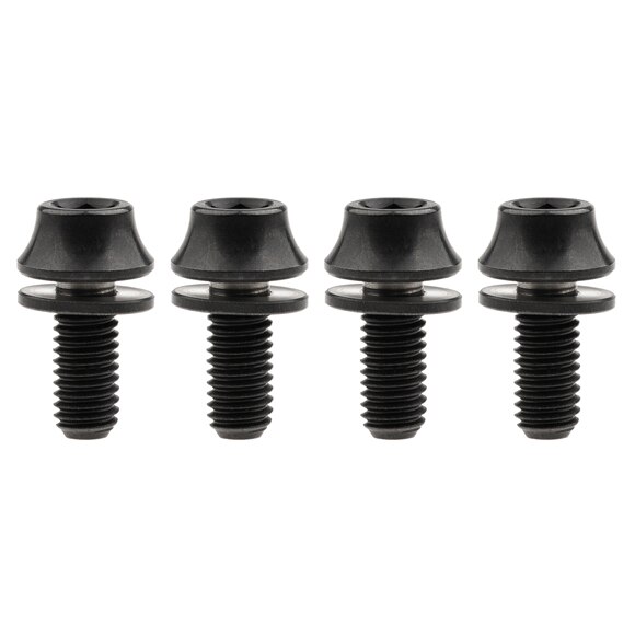 Wanyifa 4 Uds M5x12mm titanio Ti cono bicicleta titular de la botella de tornillo accesorio de ciclismo para la bicicleta sujeción de portabotellas pernos: Black