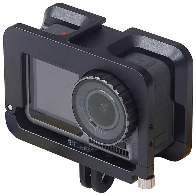 Carcasa metálica para Vlogging en para Osmo Action vlogg Case con zapata fría para micrófono luz LED