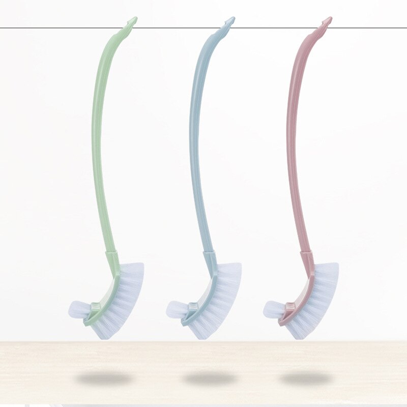 Lavatory Brush Toilet Brush & Holder Set Portable Toilet Brush Long Handle Bathroom Scrub Double Sided Cleaning Brush: Only green brush