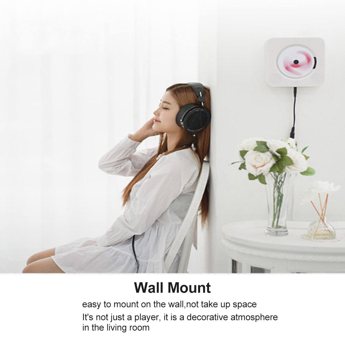 6 In 1 multifunctional Wall Mounted CD MP3 Player With Bluetooth Remote Control HiFi Music Built-in Speaker Discman Lecteur CD