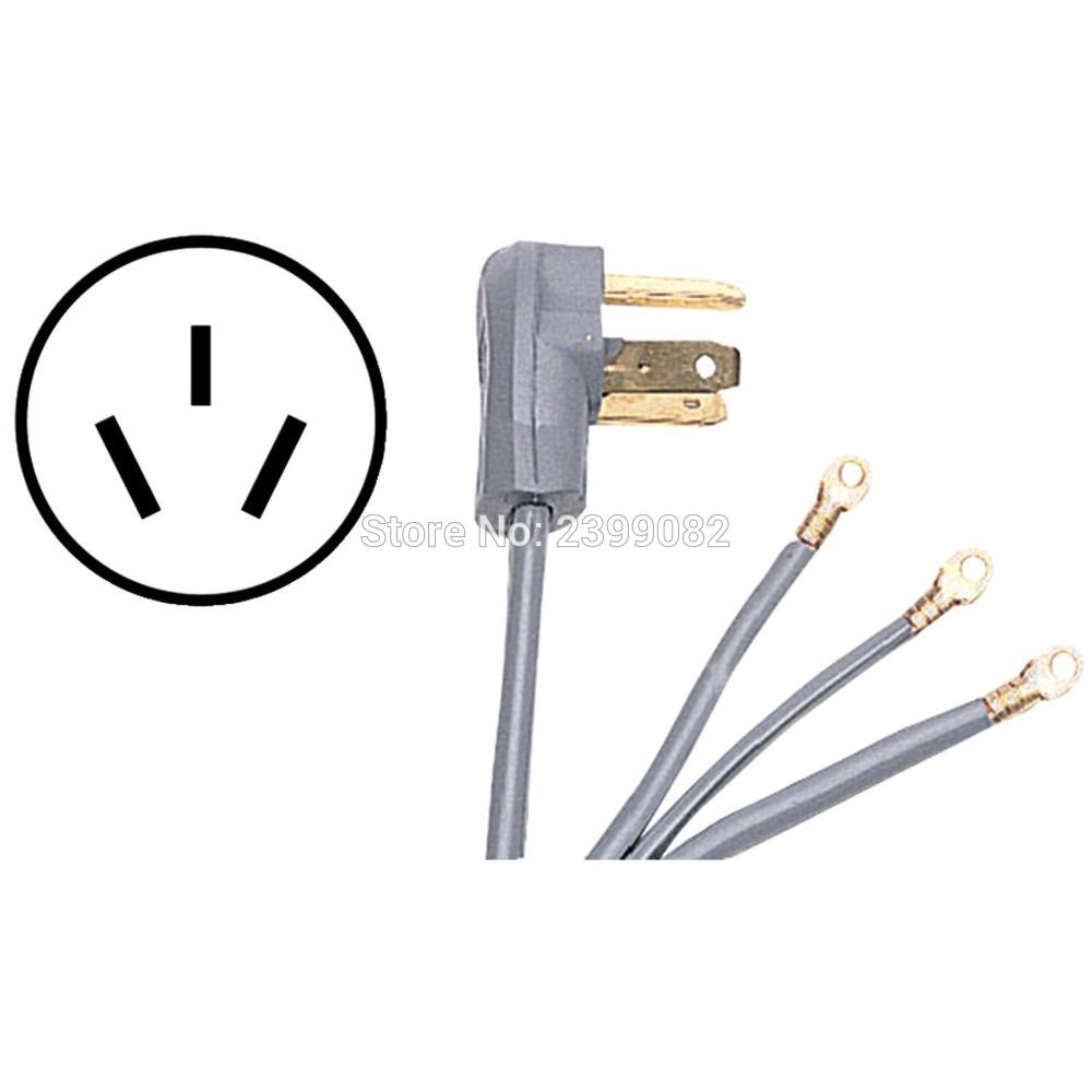 Zwet evse ladeplugg 3- ledninger 50 amp 125-250 volt svart/grå 3 ledninger innfelt montering 10-50a ul godkjente elektriske forsyninger tes 5 ft.