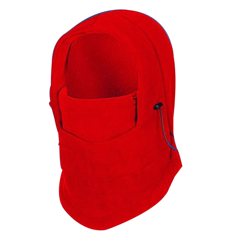 Vinter termisk fleece mænd dame ski ansigtsmaske hals varmere hætte hatte kasket udendørs ridning  ty66: Rød