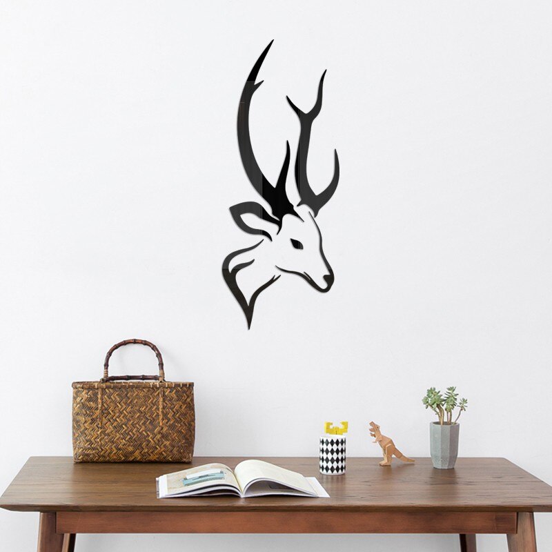 Wall DIY Goat Crystal Arcylic 3D Black Gold Wall Stickers Decal Home Decor Personality art wall stickers or07