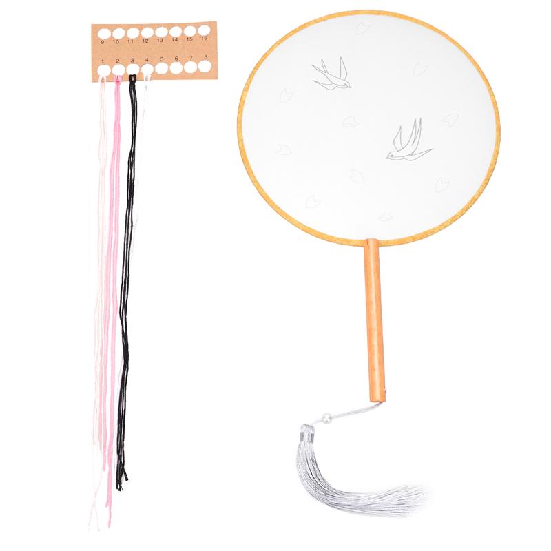 Embroidery Silk Fan Kit Chinese Fan Making Materials Handmade Crafts DIY Supplies for Beginners Adults: 4