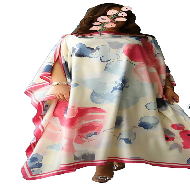 Saudiarabisk blogger anbefaler blomstret boheme silke kaftan maxi kjole mellemøsten muslimsk кимано для женщин kaftan: Farve 1
