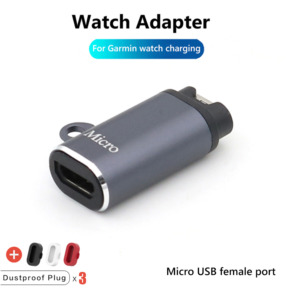 Oplaadkabel Adapter Voor Garmin Fenix 7 6 5 7x6x Vivoactive 3 Forerunner 955 935 745 255 Oplader Plug Type C/Micro USB/8 Pin: Donkergrijs
