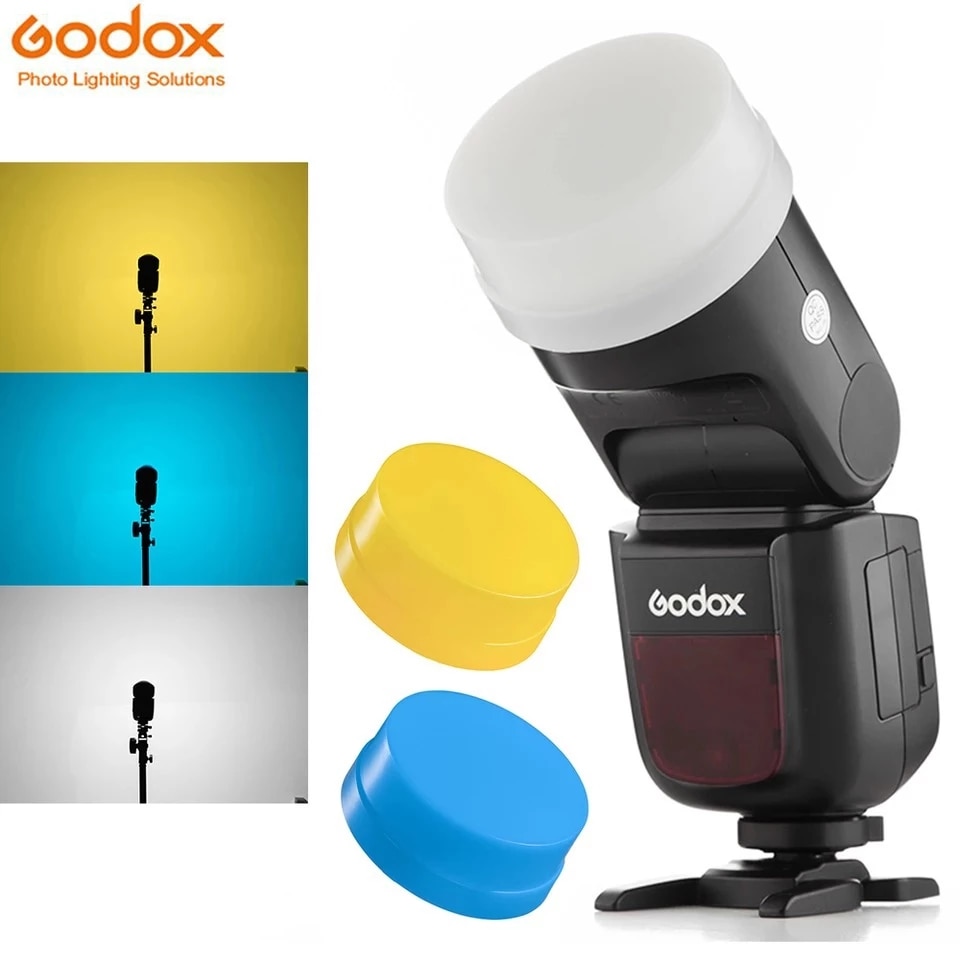 Godox V1 V1-C V1-N V1-S V1-F V1-O V1-P Speedlite Flash Bianco Blu Giallo Diffusore Soft Box Caso