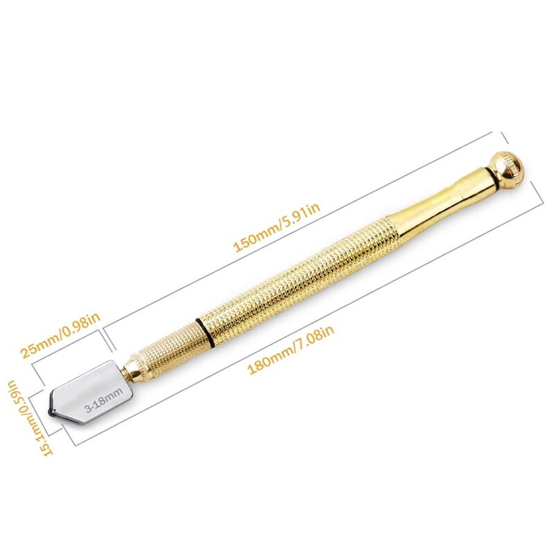 Glassnijder Diamant Tip Staal Blade Snijgereedschap Olietoevoer Glassnijder Antislip Metal Handlefor Hand Tool Glas Snijden