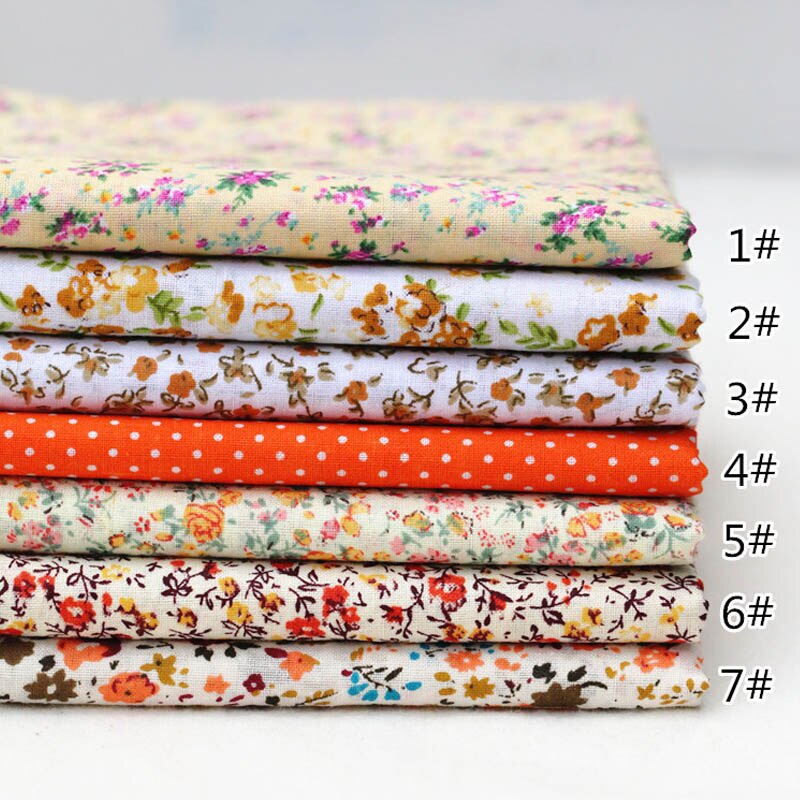 gemischt Stil Baumwolle Stoff Gedruckt Tuch NäHenne Quilten Stoff Patchwork Hand Druck Hause Liefert DIY Handgemachte Accessoires: Orange