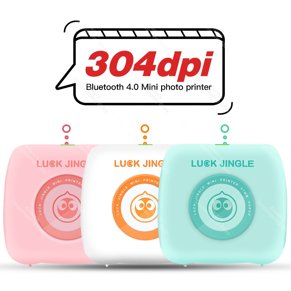 Pocket Photo Printer 304Dpi Draagbare Bluetooth Printers Foto Thermische Draadloze Printer Werk Op Android Ios Telefoon Printer