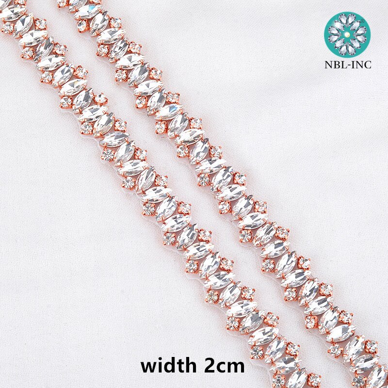 (1 yarda) cinturón de novia plateado, adorno de boda dorado con cristales, accesorios de vestido de novia, faja para vestido de boda WDD0696