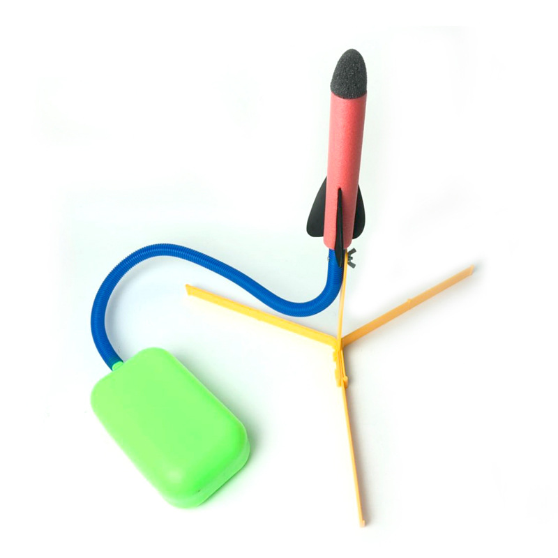 Air pump rocket jump stomp blower foam gun model launcher rocket outdoor game educational toy sports toy for young children kids