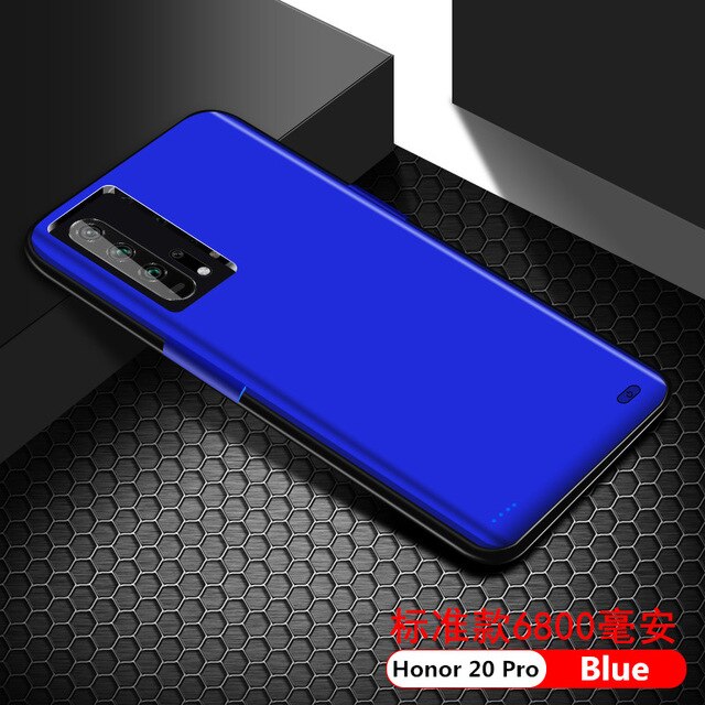 Funda de carga de batería de 6800mAh para Huawei Honor 20 Pro, funda de batería portátil, cargador de batería, funda para Huawei Honor 20: Blue for 20 Pro