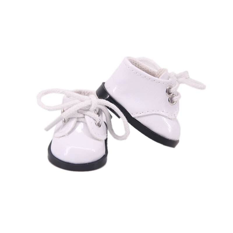 Zapatos De Muñeca Con Cordones De Conejo – 5 Cm, Blancos, Para BJD De 14.5 Pulgadas (1/6) Y Muñecas De 32-34 Cm
