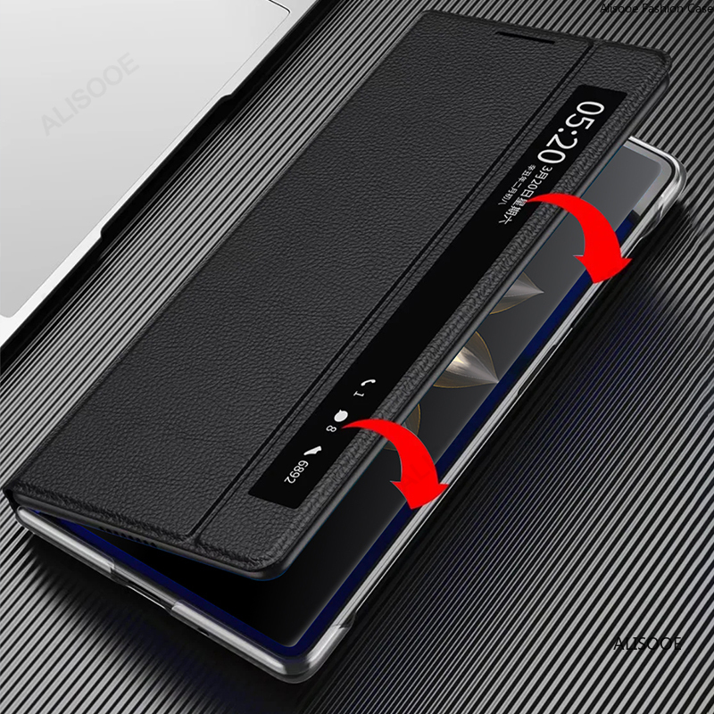 Flip Cover for Honor Magic V2 5G Case Luxury Leather Smart View Windows Protection Capa for Huawei Honor Magic V2 5G Funda