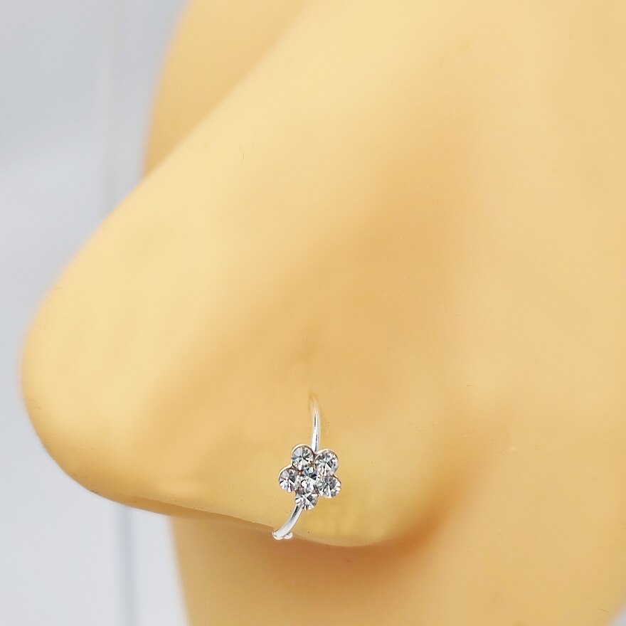 30 Stks/partij 925 Sterling Zilveren Nez Piercing Neus Hoepel Ring Bloem Vorm Lichaam Sieraden