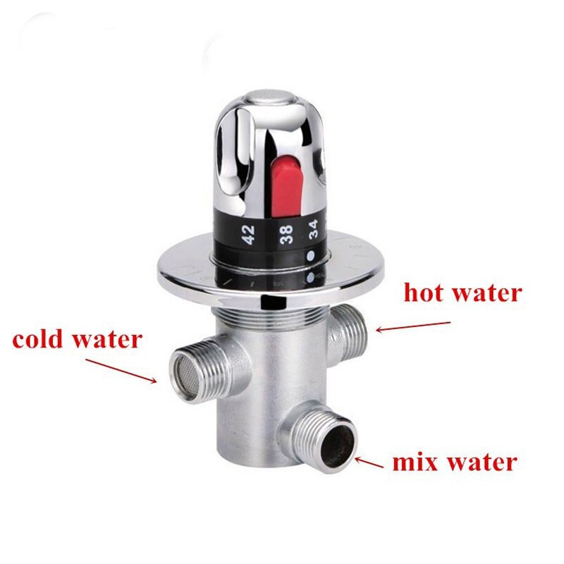 Onyzpily termostatisk blandarventil av mässingpatron kallt vatten  g1/2 standardtemperaturreglage som blandar badrumstillbehör: Typ c