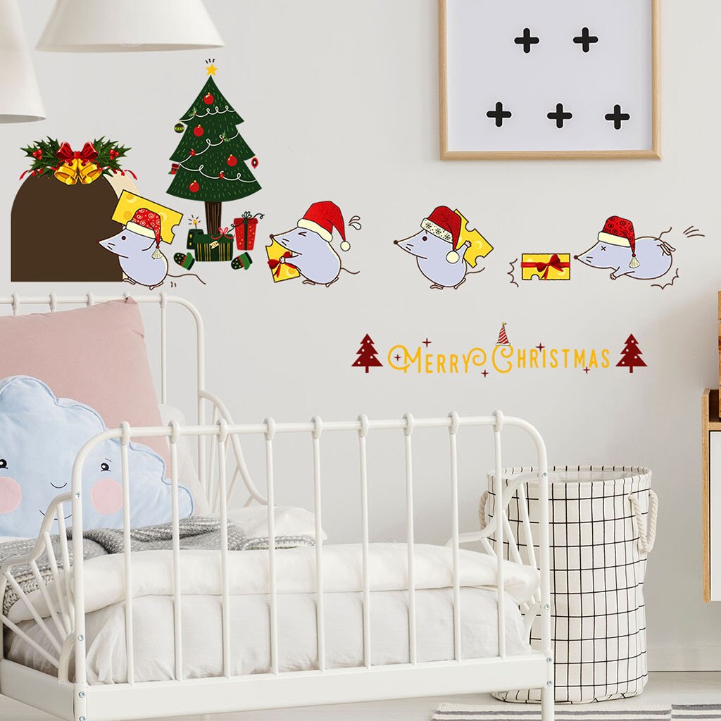 Christmas decoration self-adhesive-free window sticker glass electrostatic stickers Year Flakes shop wall sticker: B