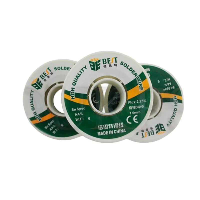 Fil d'étain à souder BEST0.3mm- 1.0mm 100g 60/40 fil d'étain fil d'étain fonte noyau de colophane meilleur 0.3mm-1.0 fil de soudure à souder rouleau