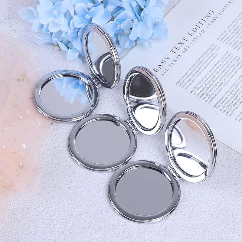 Portable Double-Sided Folding Cosmetic Mirror Female With Flowing Sparkling Sand Mini Makeup Mirror Compact Pocket Mirrors