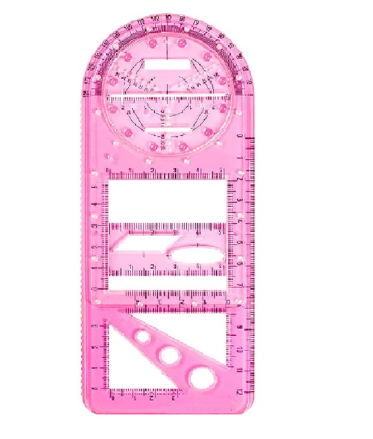 Multifunctional Geometric Ruler Geometric Drawing Template Measuring Tool For School Office Supplies: C